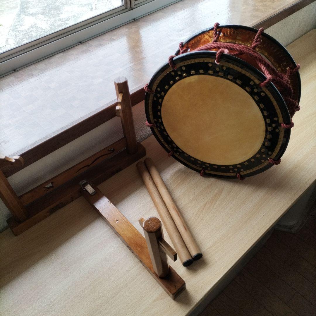 締太鼓　テレン台　バチ2本付　中古品②