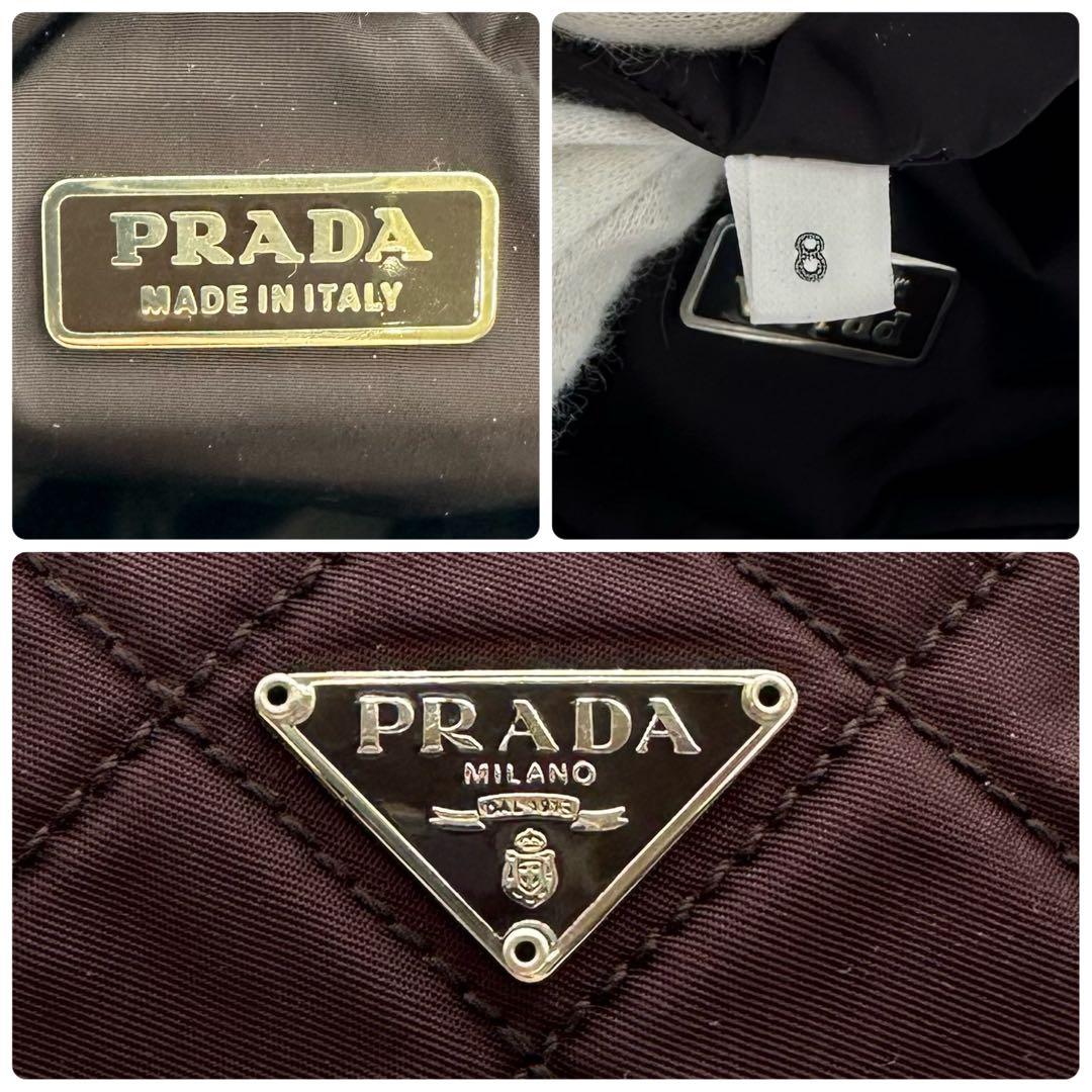極美品 PRADA プラダ ポーチ コスメポーチ テスート ナイロン 紫 PRADA