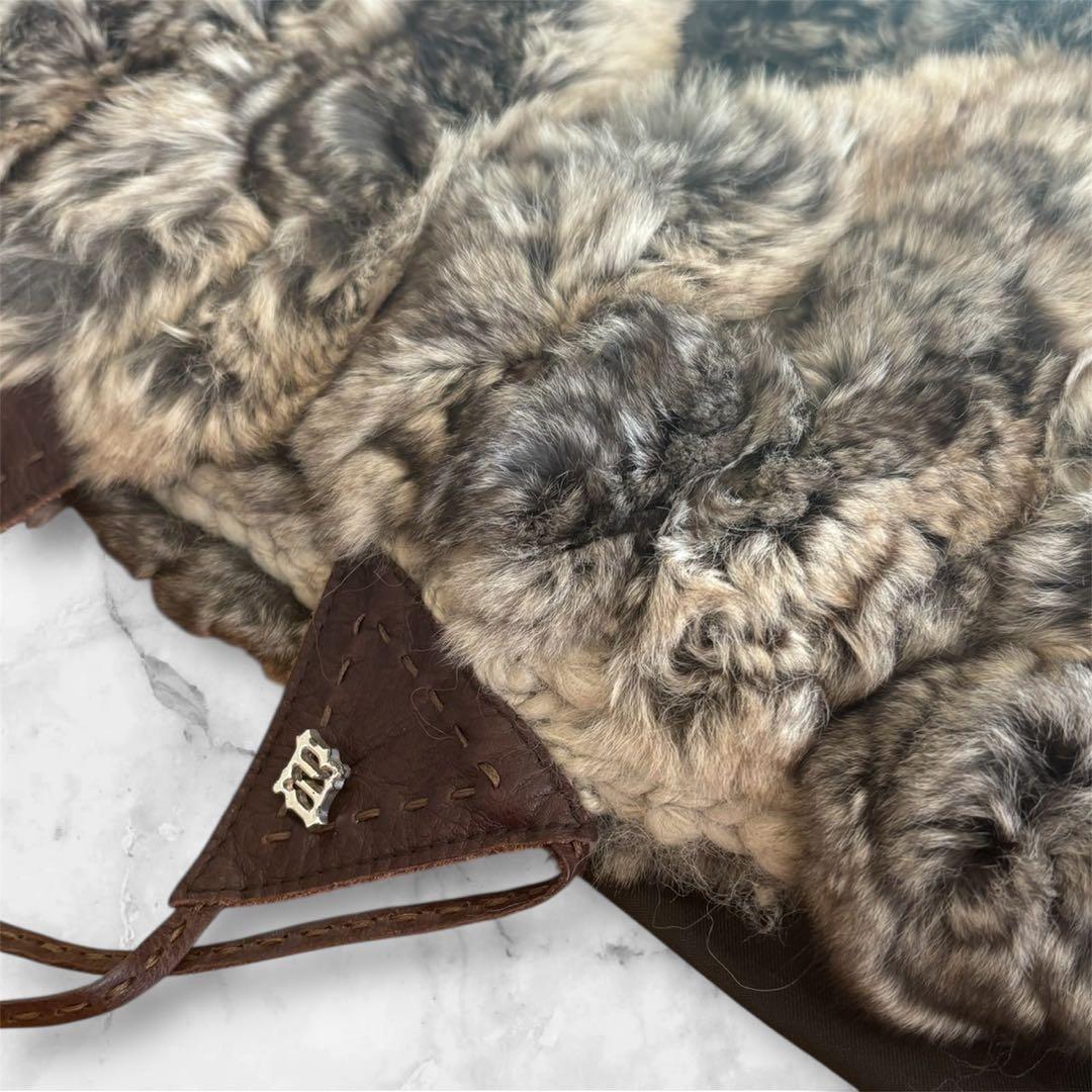 FENDI ファーショール 100%ウール グレー系