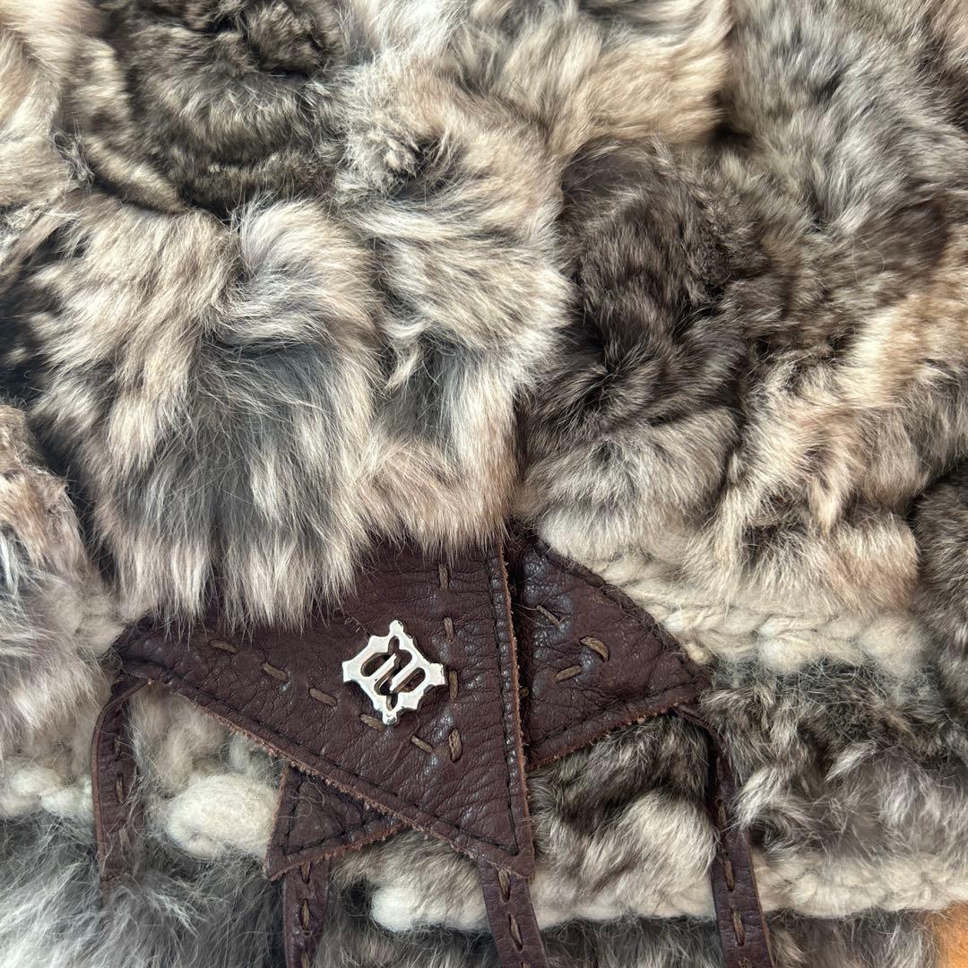 FENDI ファーショール 100%ウール グレー系