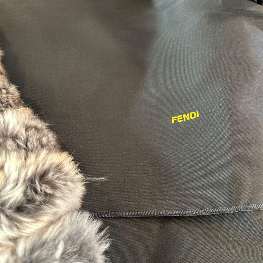 FENDI ファーショール 100%ウール グレー系