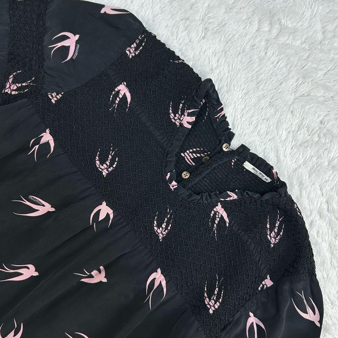 【希少】ミュウミュウ☆総柄ミニワンピース スワロー サイズ38 入手困難