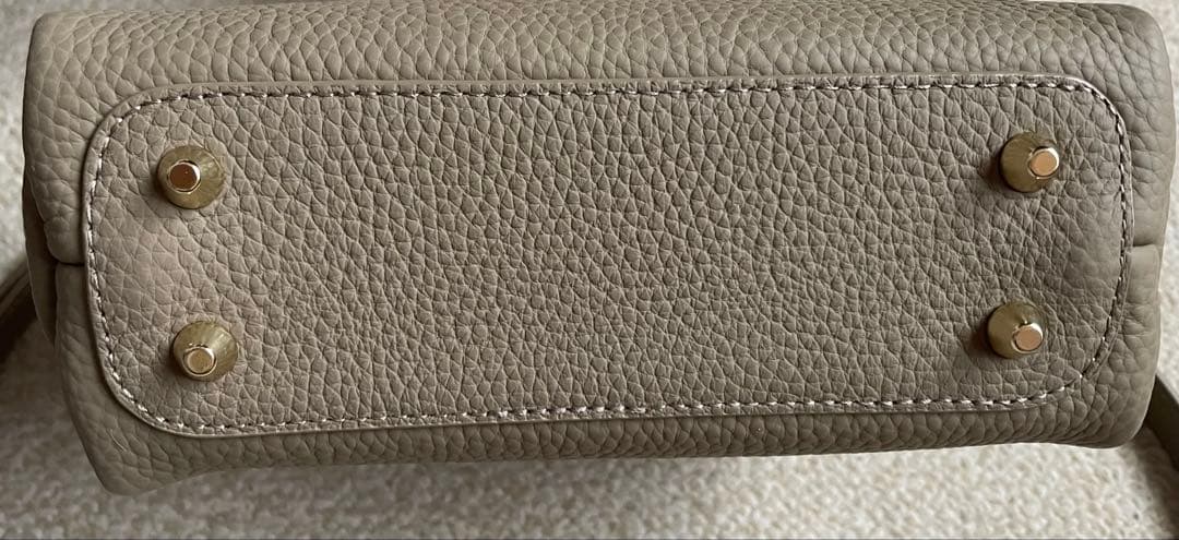 ヘイニ ベイビーマロエ 本革 ショルダーバッグ 2way グレージュ