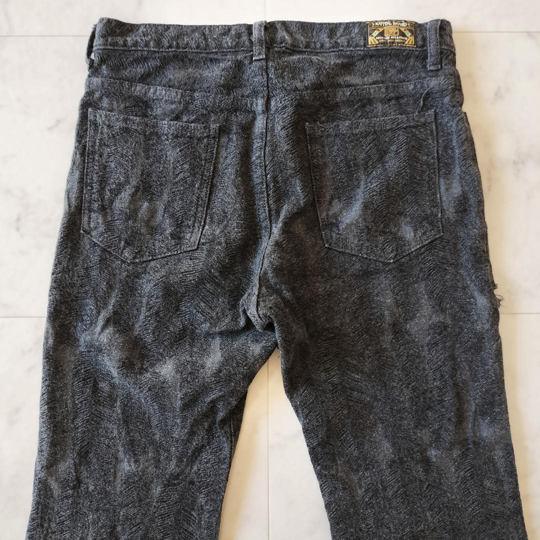 KAPITAL マグパイデニム 29 エプロン ジャガード フレア Magpie