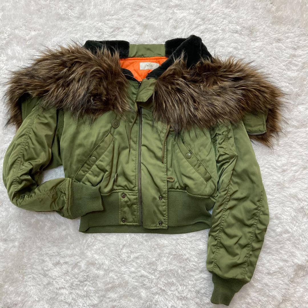 00s y2k 短丈 N2B フライトジャケット S ファー付フード ショート丈