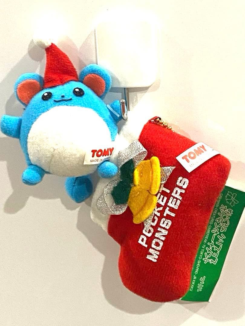 絶版当時物ポケモンオーナメントぬいぐるみ☆マリル/靴下タグ付•新品未