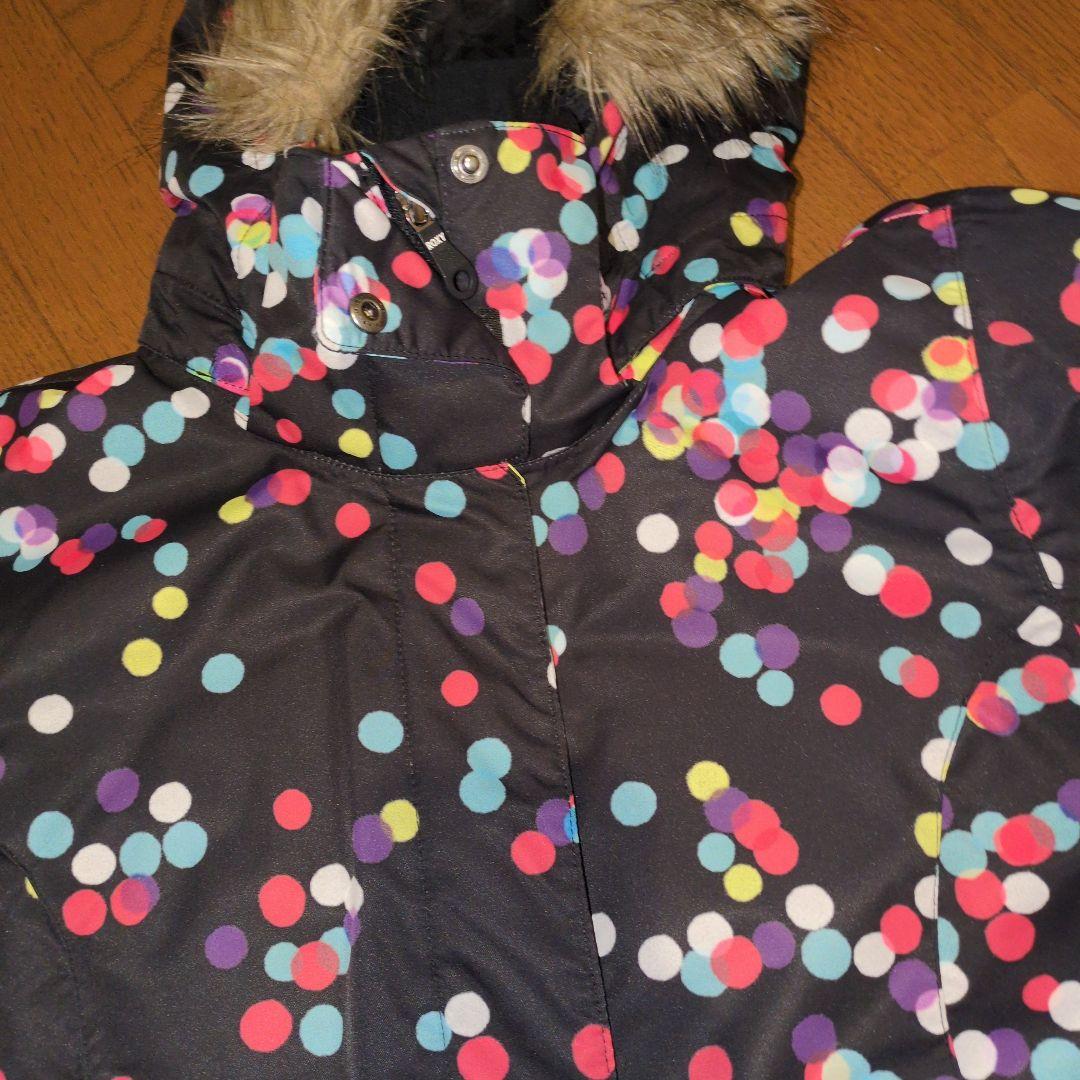 こ*ず様 ROXY　スノボウェア　上下セット　Ｍ　ドット　ブラック　ピンク