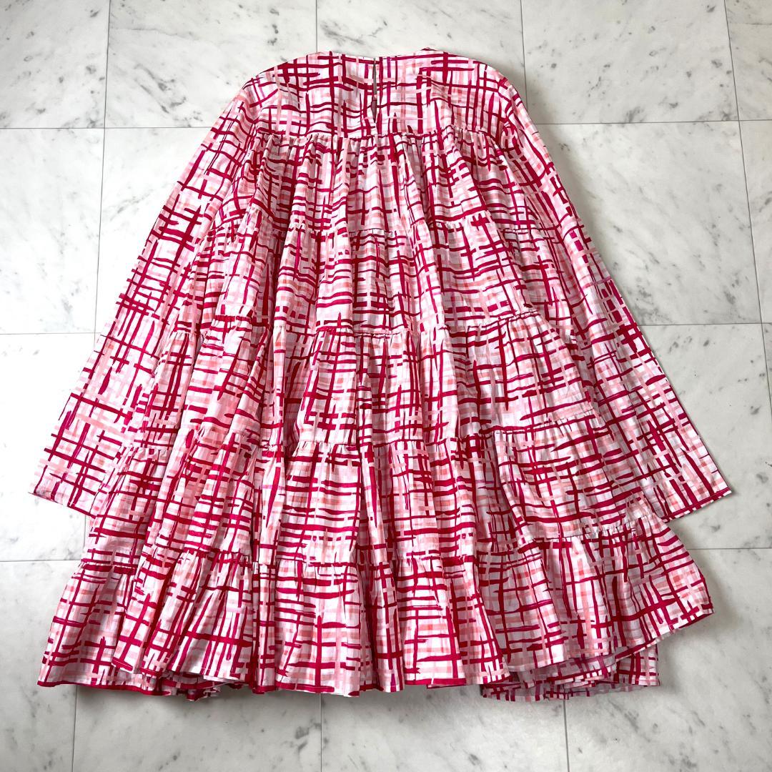 22SS✨ マーレット ソリマン S ティアードワンピース チェック ピンク