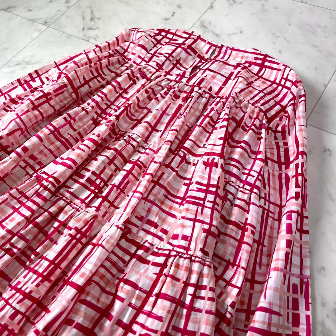 22SS✨ マーレット ソリマン S ティアードワンピース チェック ピンク