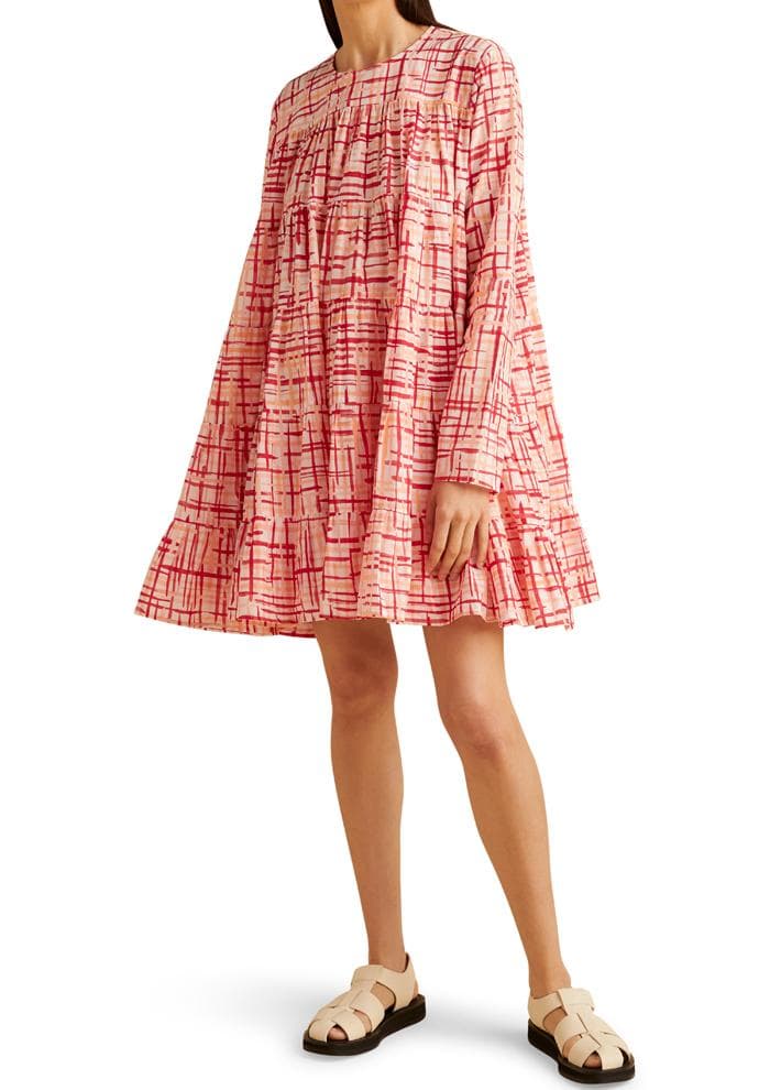 22SS✨ マーレット ソリマン S ティアードワンピース チェック ピンク