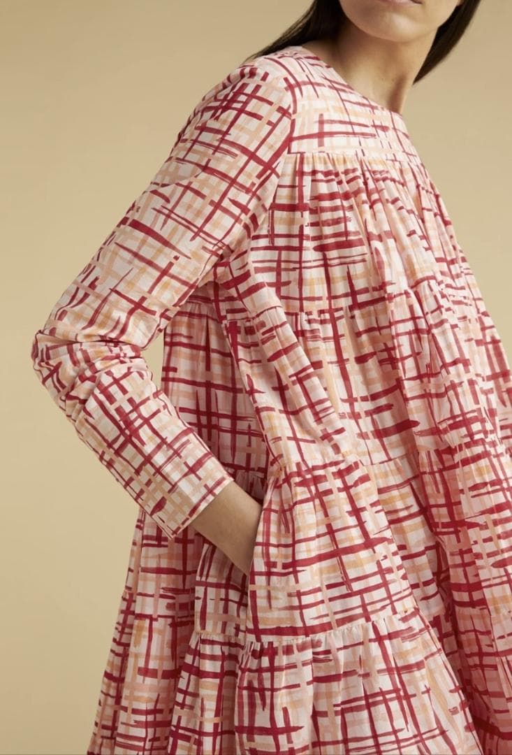 22SS✨ マーレット ソリマン S ティアードワンピース チェック ピンク