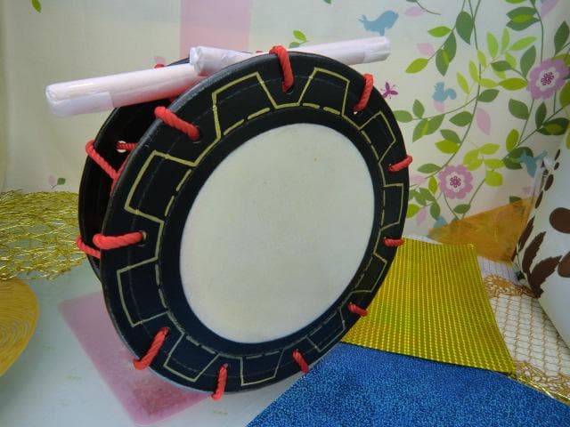 トトロR(送料無料)15.000円　沖縄締め太鼓30cm　　牛革製