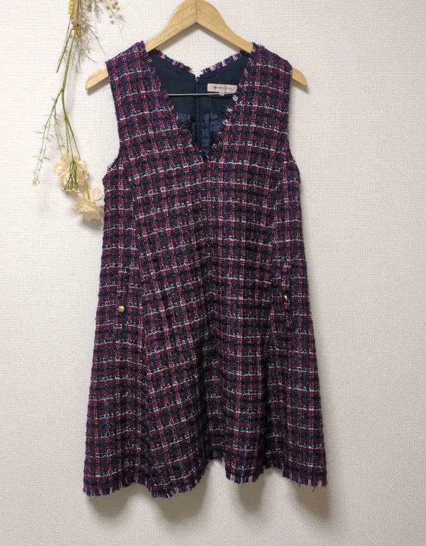 アプワイザーリッシェ フレア ツイード ジャンスカ ワンピース