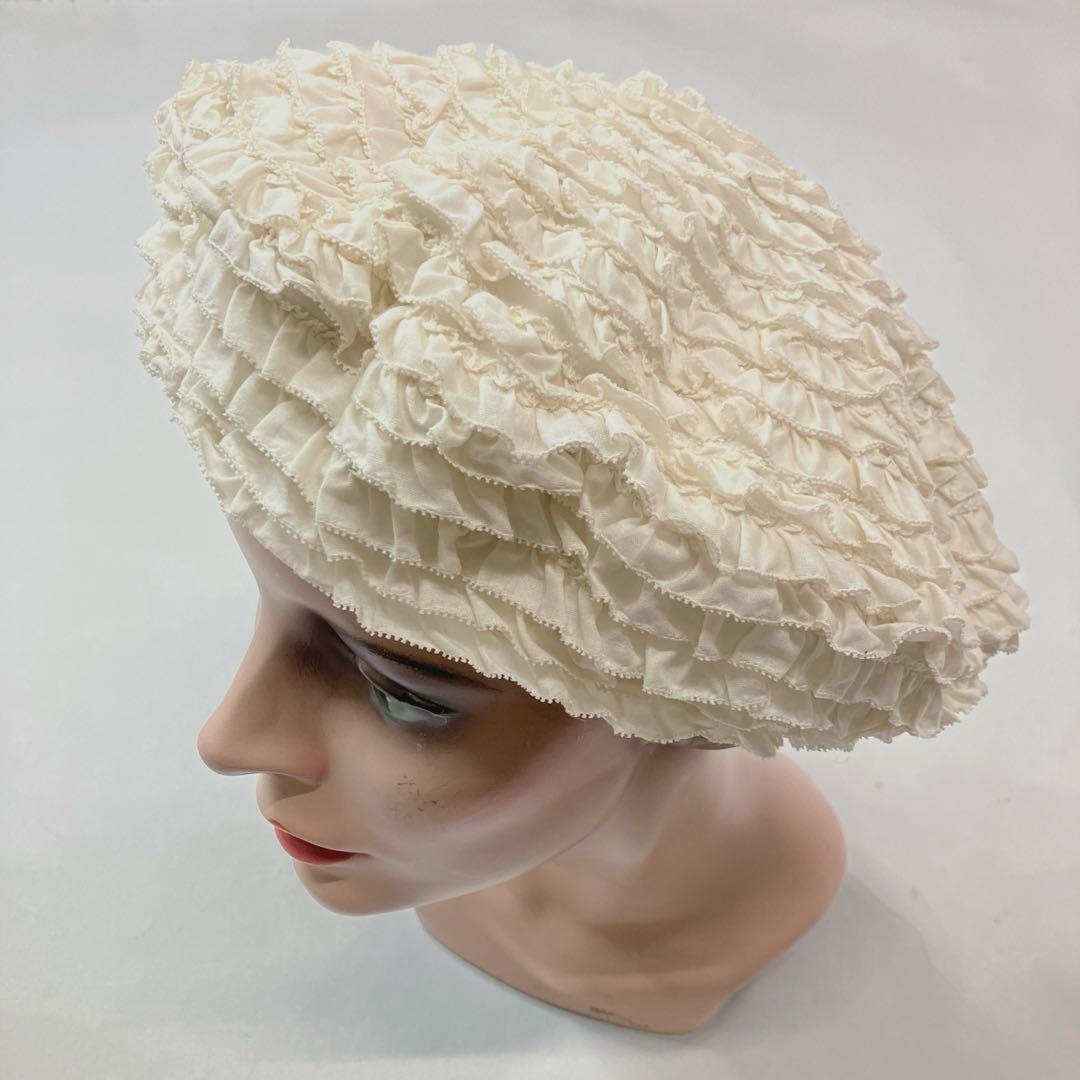 【新品未使用】ピンクハウス 生成 総ピコフリル ベレー帽/2023年 秋