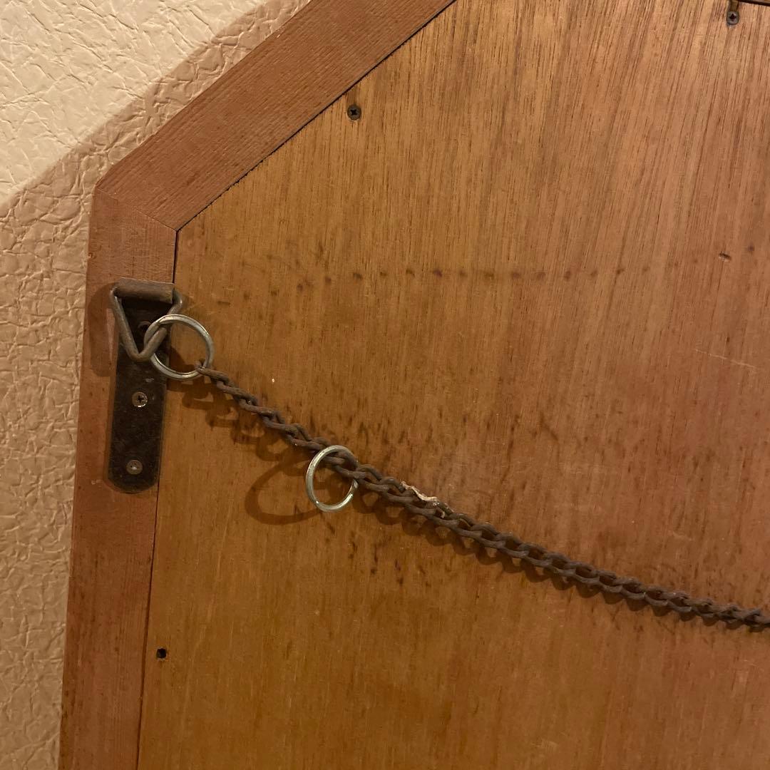 アンティーク　レトロ　壁掛け鏡　八角形ミラー ウォールミラー