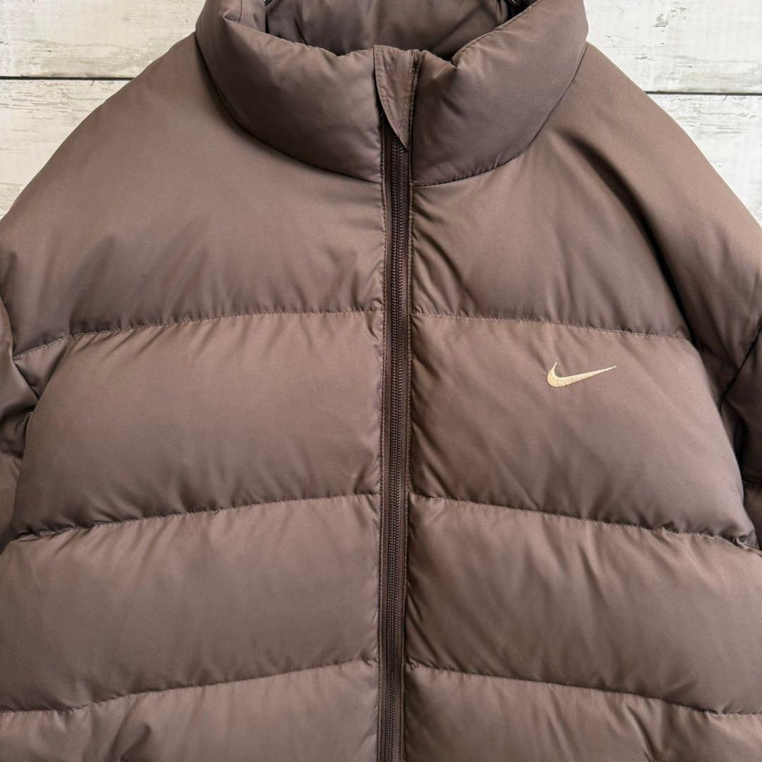 【希少XL】ナイキ☆刺繍ロゴ ダウンジャケット☆人気カラー ブラウン897