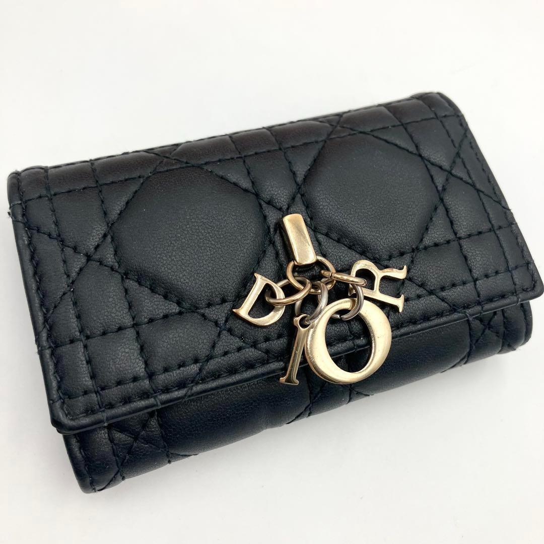 Dior 4連キーケース カナージュ キルティング 黒 DIOR