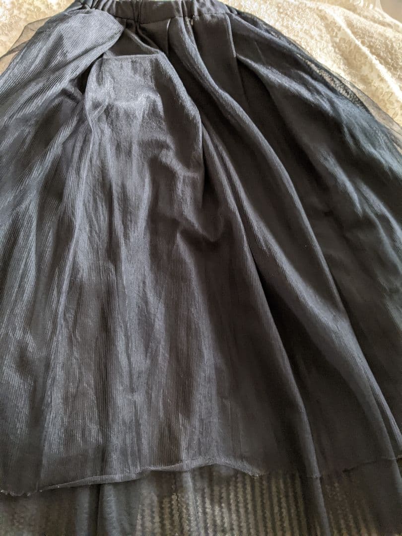 COMMEdesGARCONSコムデギャルソンチュールスカート黒ロングスカート