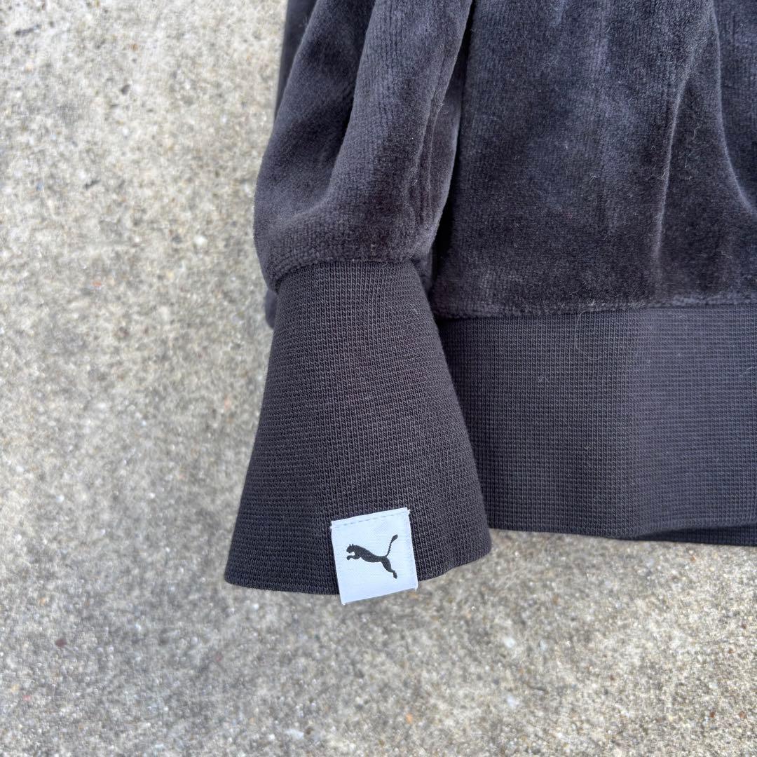 PUMA ベロアセットアップ 黒 トラックジャケット ストリートY2K