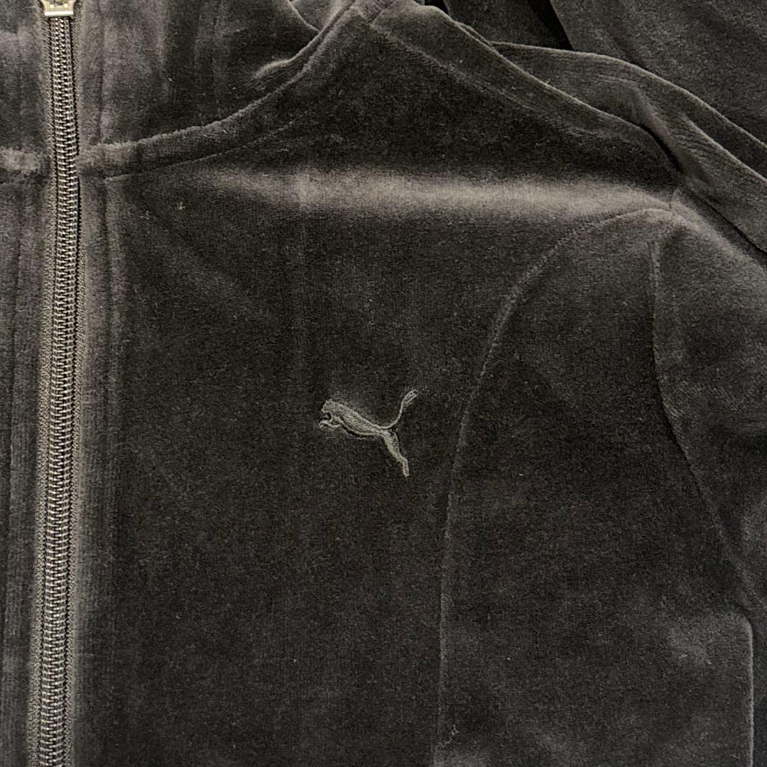 PUMA ベロアセットアップ 黒 トラックジャケット ストリートY2K