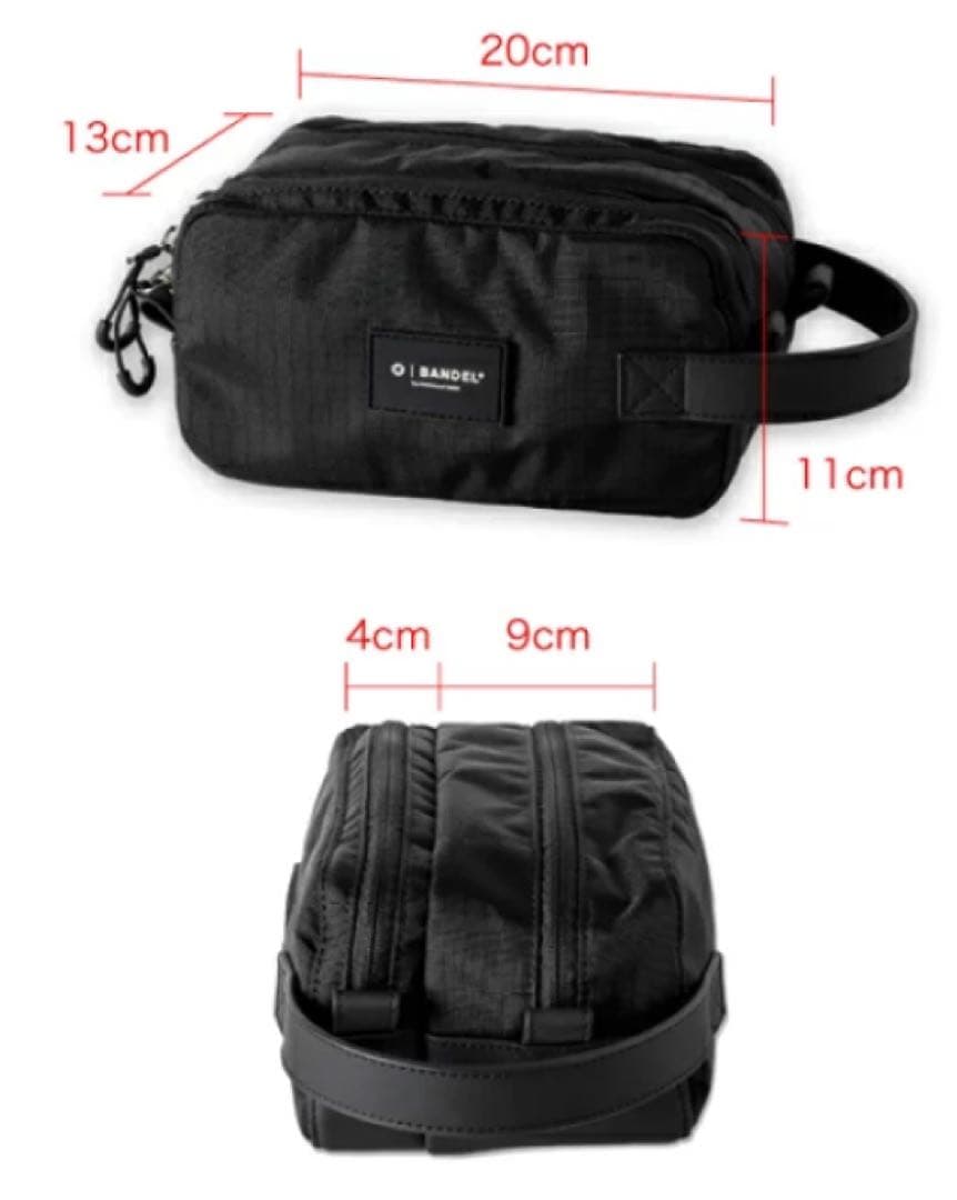 バンデル カートバッグ リップストップ ダブルジップハンドルポーチ