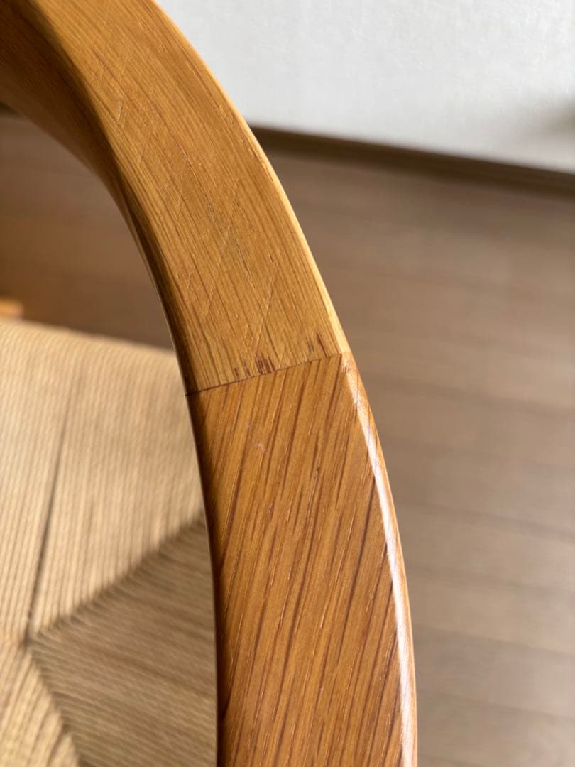 無印オーク材ペーパーコードアームチェア