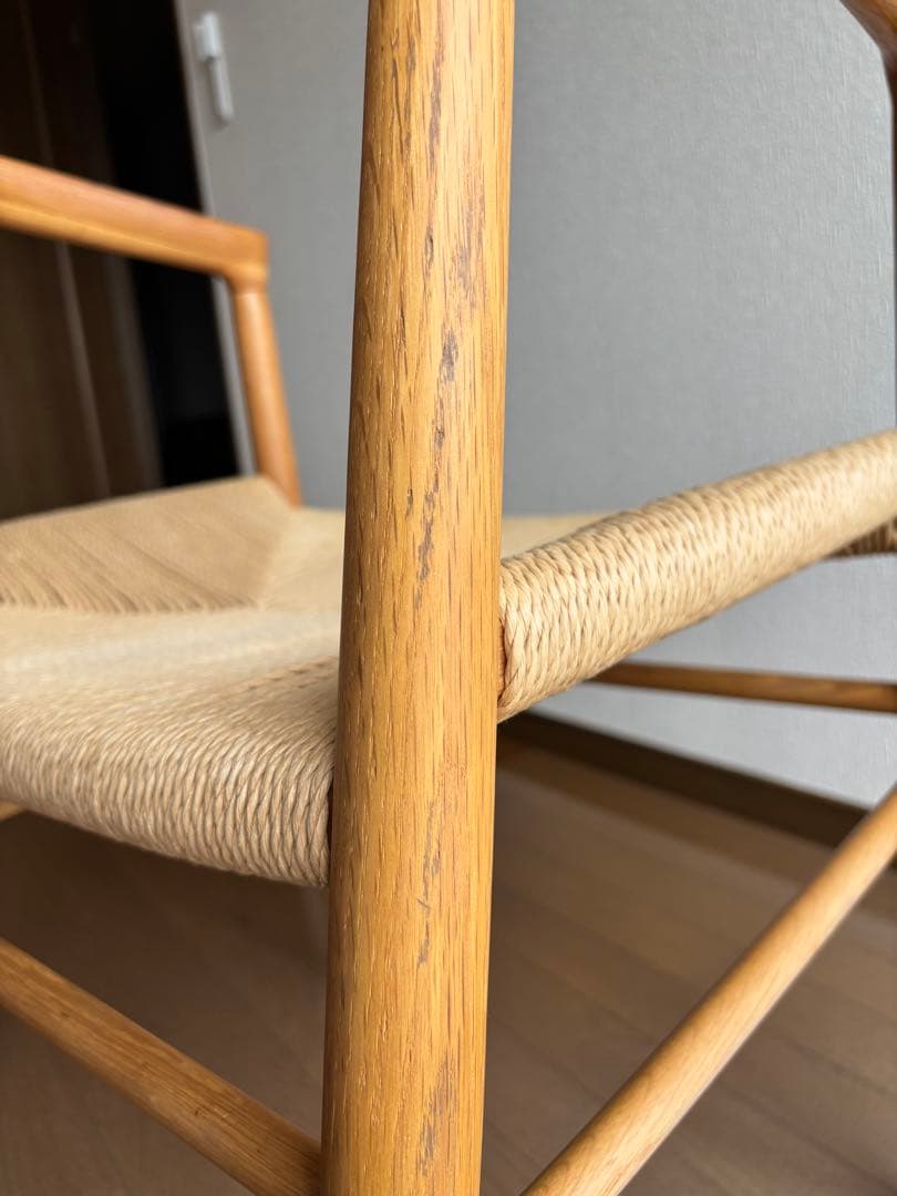 無印オーク材ペーパーコードアームチェア