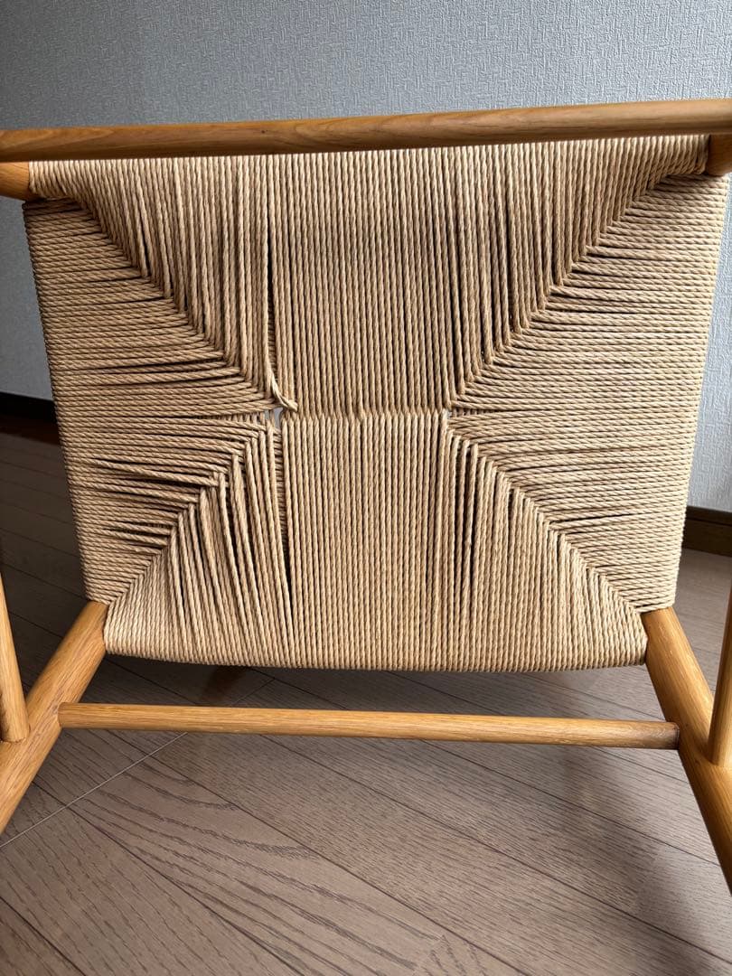 無印オーク材ペーパーコードアームチェア