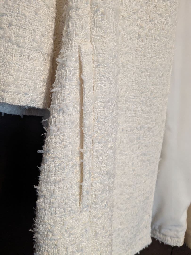 新品　CELFORD　ツイードフレアコート　アイボリー