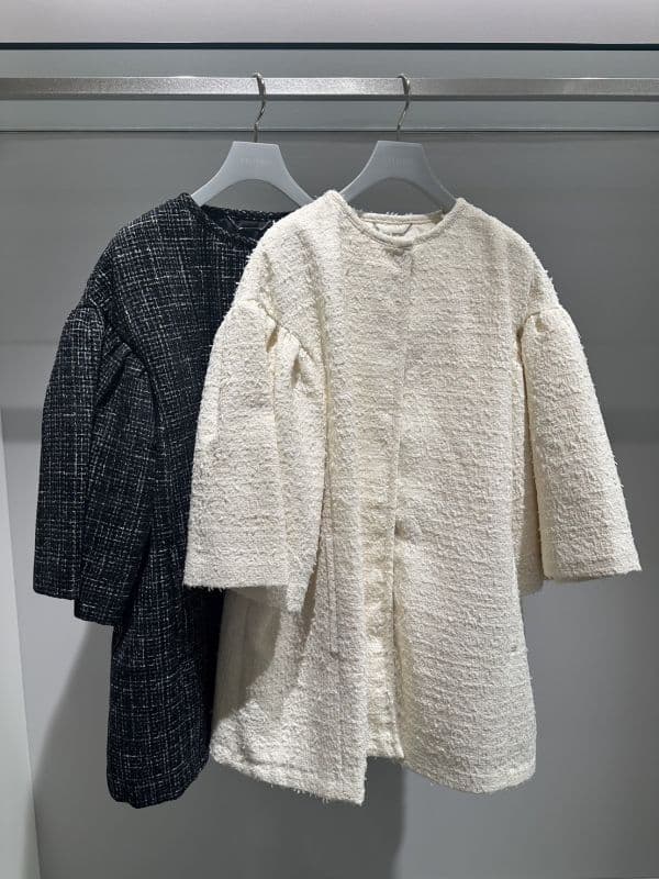 新品　CELFORD　ツイードフレアコート　アイボリー