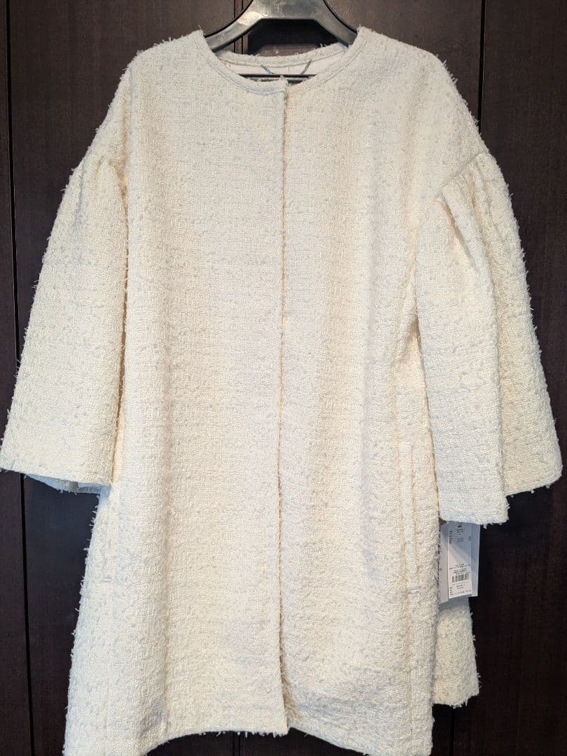 新品　CELFORD　ツイードフレアコート　アイボリー