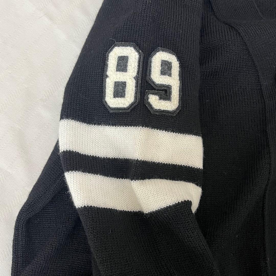 パーリーゲイツ ニットカーディガン 黒 S レディース ゴルフ ロゴ ワッペン