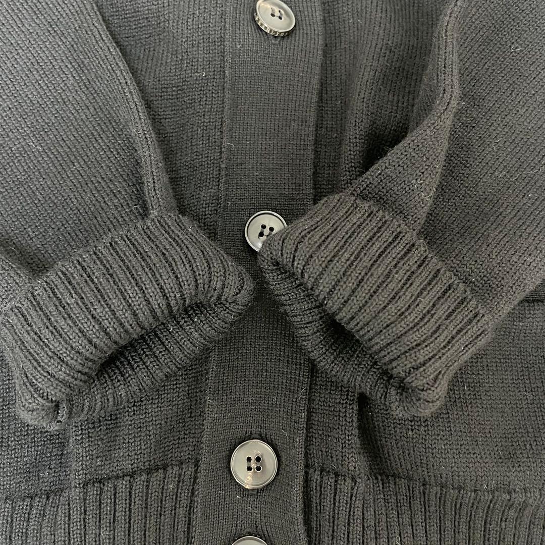 パーリーゲイツ ニットカーディガン 黒 S レディース ゴルフ ロゴ ワッペン