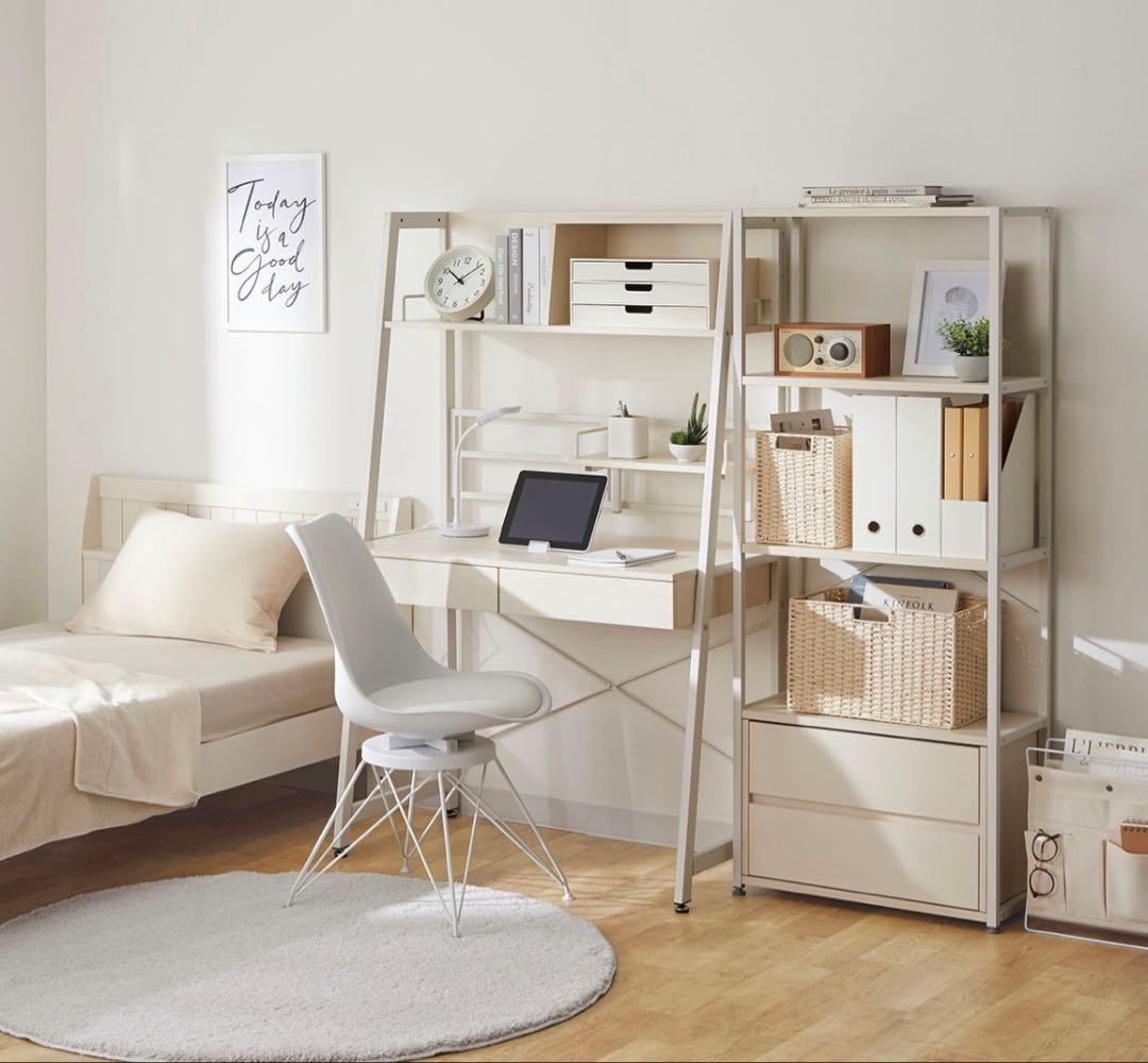 ニトリ/省スペースデスク(ホワイトウォッシュ)