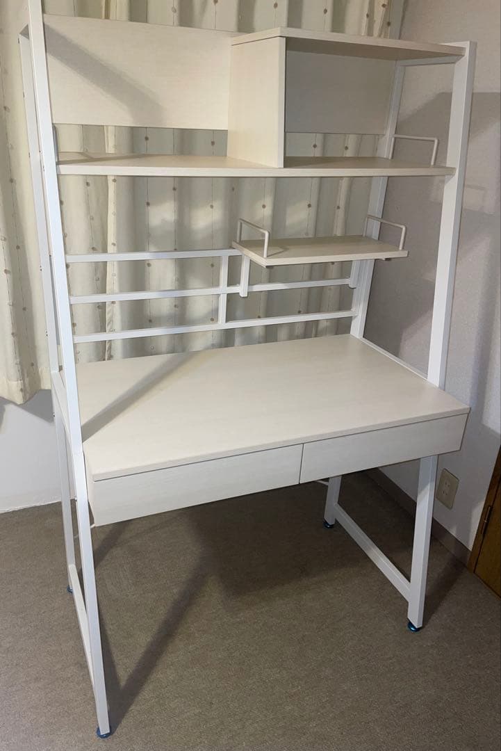 ニトリ/省スペースデスク(ホワイトウォッシュ)