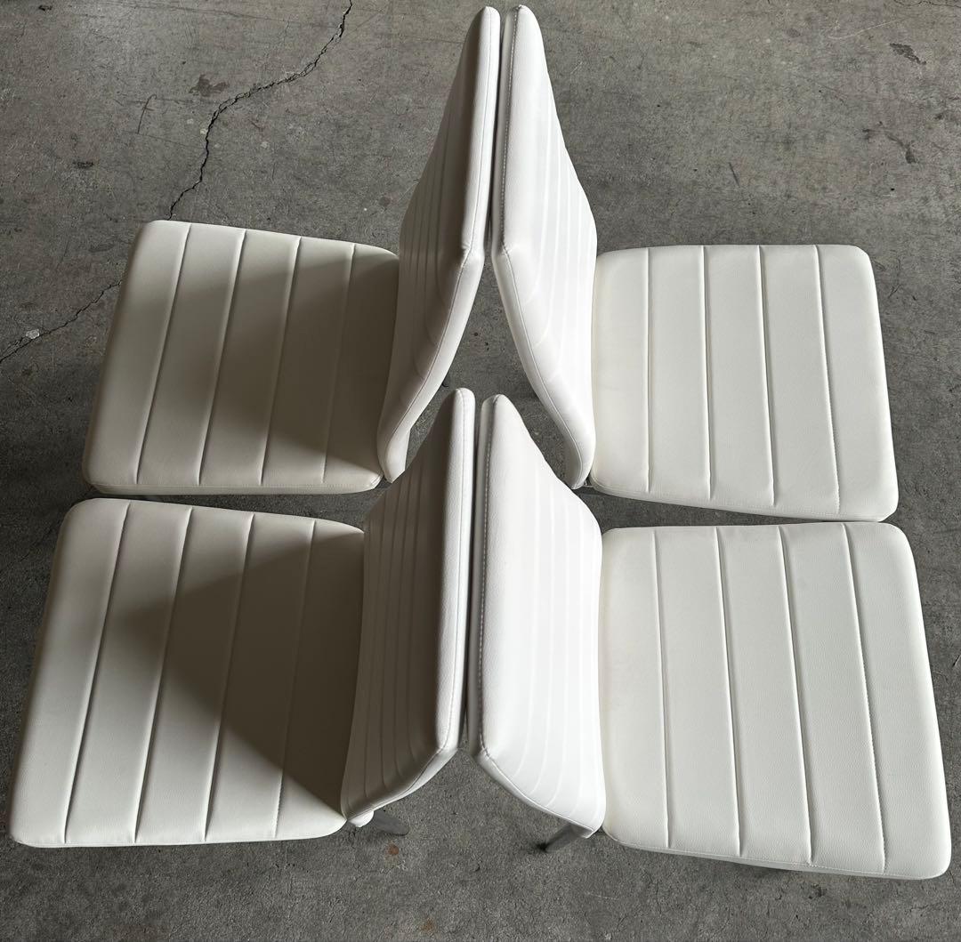 期間限定　ダイニングチェア レザー リビングチェア　ホワイト　4脚セット