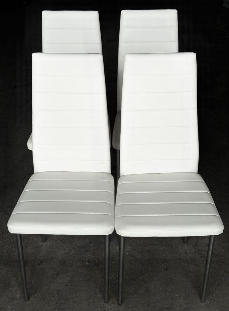 期間限定　ダイニングチェア レザー リビングチェア　ホワイト　4脚セット