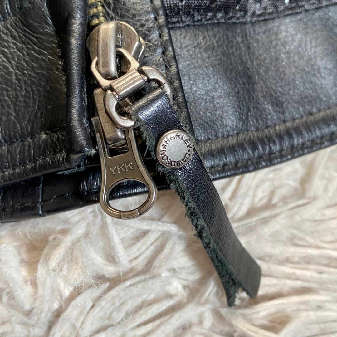 希少♡ハーレーダビッドソン シングルライダースジャケット ワッペン