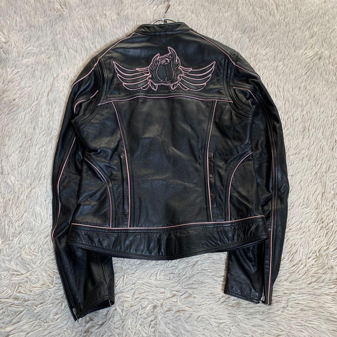希少♡ハーレーダビッドソン シングルライダースジャケット ワッペン