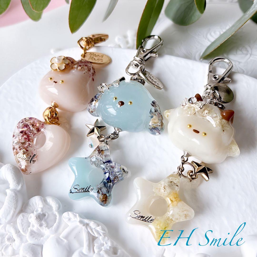 kikiさま専用レジンキーホルダー うさぎ、いぬ、ひつじ3点セットの通販