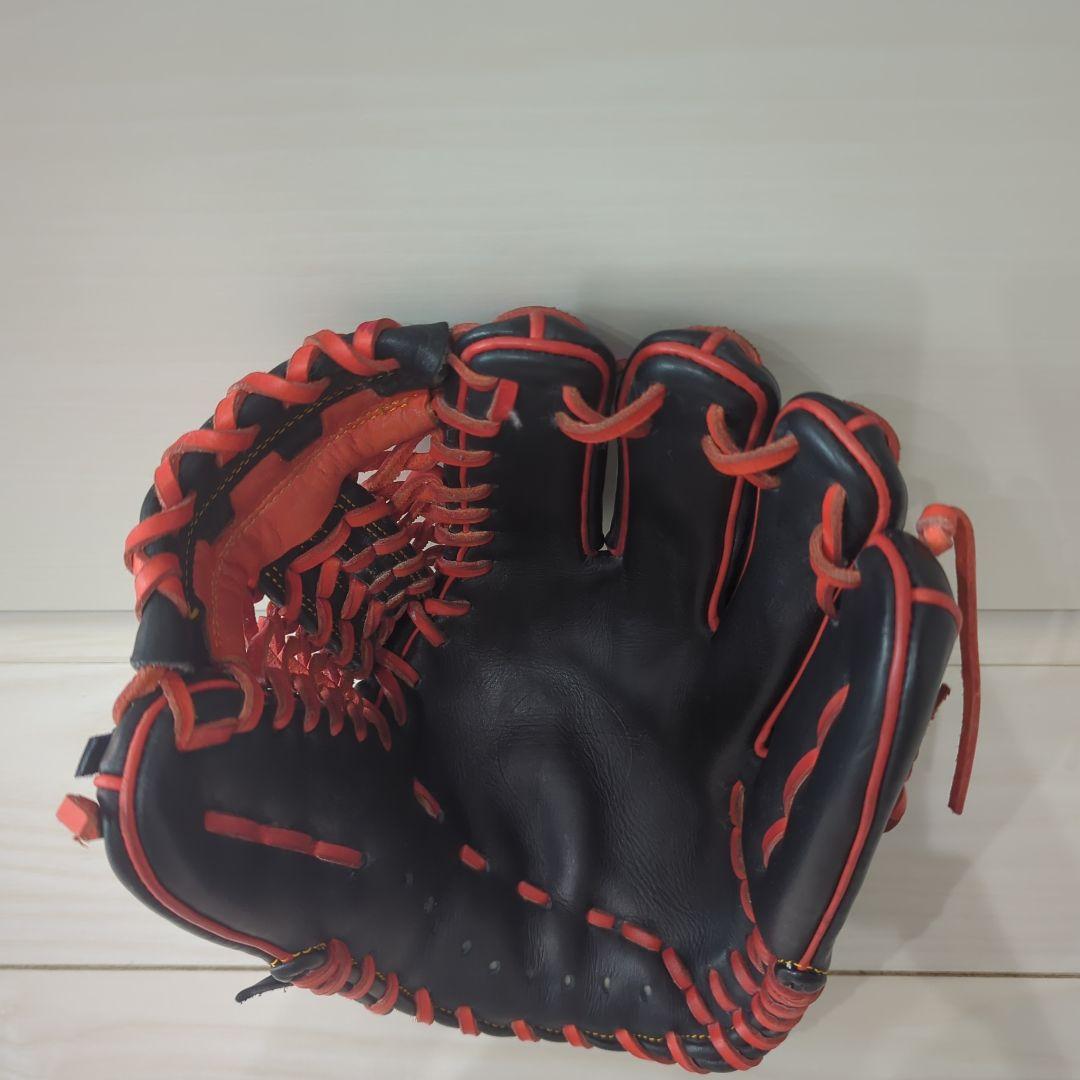 久保田Slage 軟式グローブ 黒/オレンジ