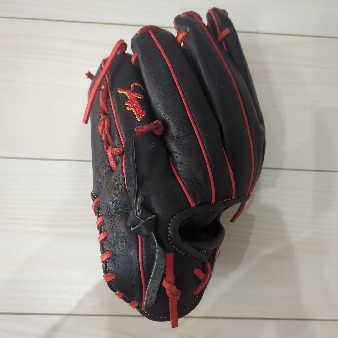久保田Slage 軟式グローブ 黒/オレンジ