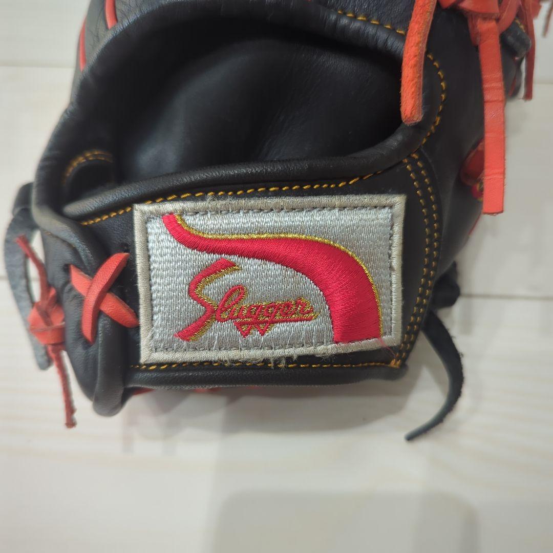 久保田Slage 軟式グローブ 黒/オレンジ