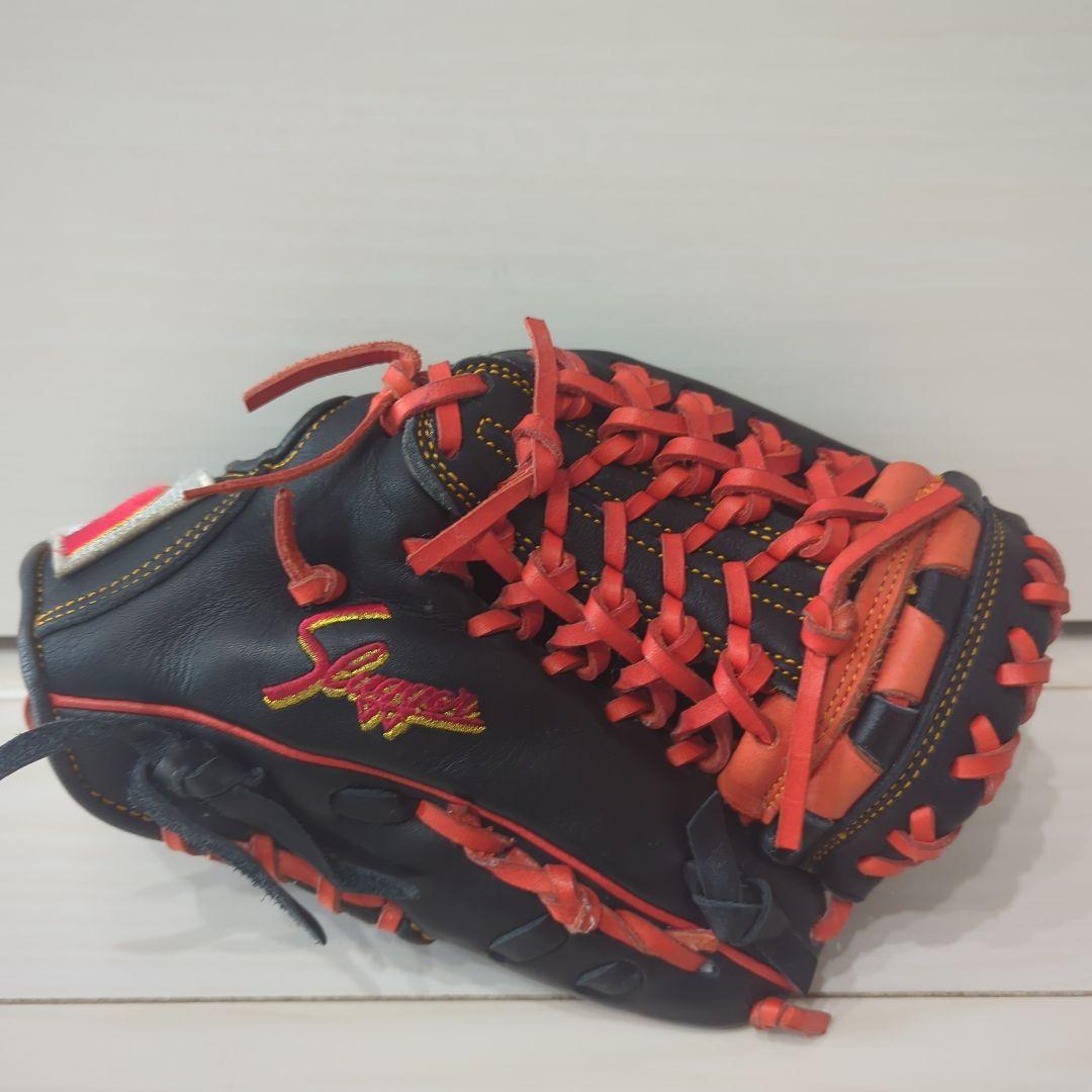 久保田Slage 軟式グローブ 黒/オレンジ