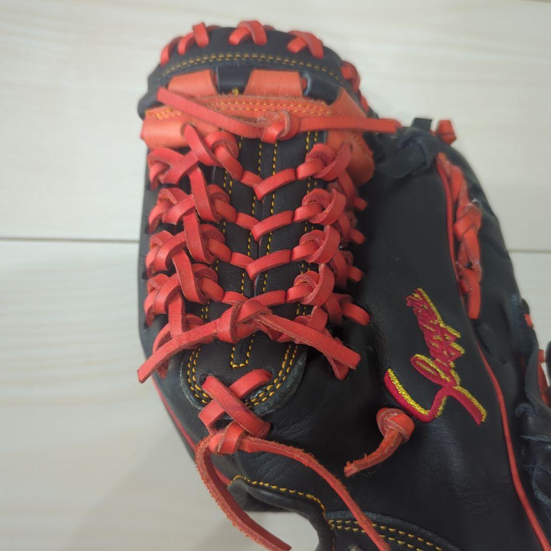 久保田Slage 軟式グローブ 黒/オレンジ