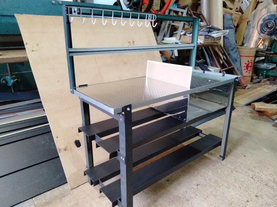 焚き火台テーブル バーベキューテーブル 一体型 ステンレスコンロ 変形合体 自作