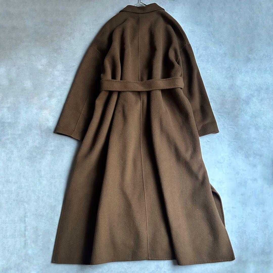定番✨N.O.R.K ノーク ウールリバーコート マキシ丈 ベルト Aライン L