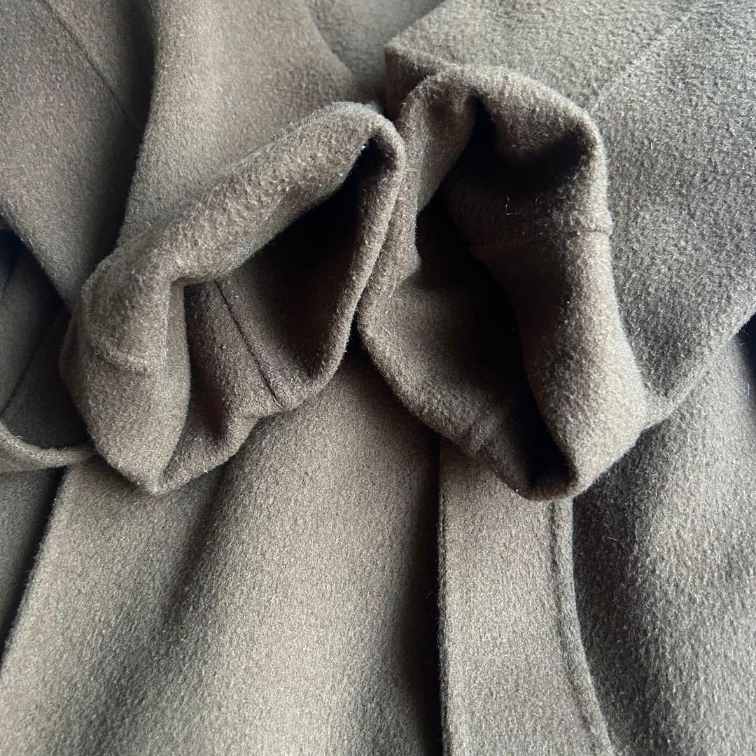 定番✨N.O.R.K ノーク ウールリバーコート マキシ丈 ベルト Aライン L