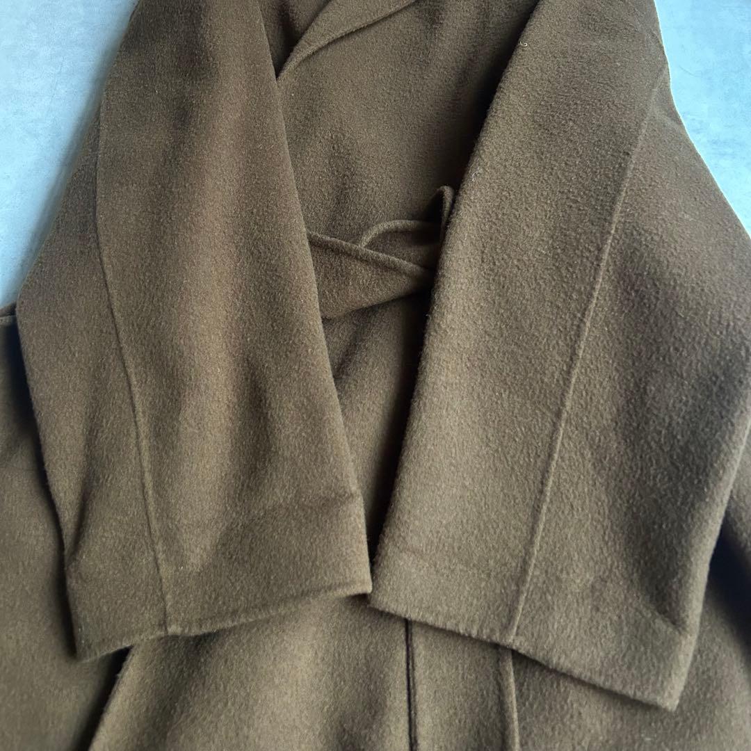 定番✨N.O.R.K ノーク ウールリバーコート マキシ丈 ベルト Aライン L