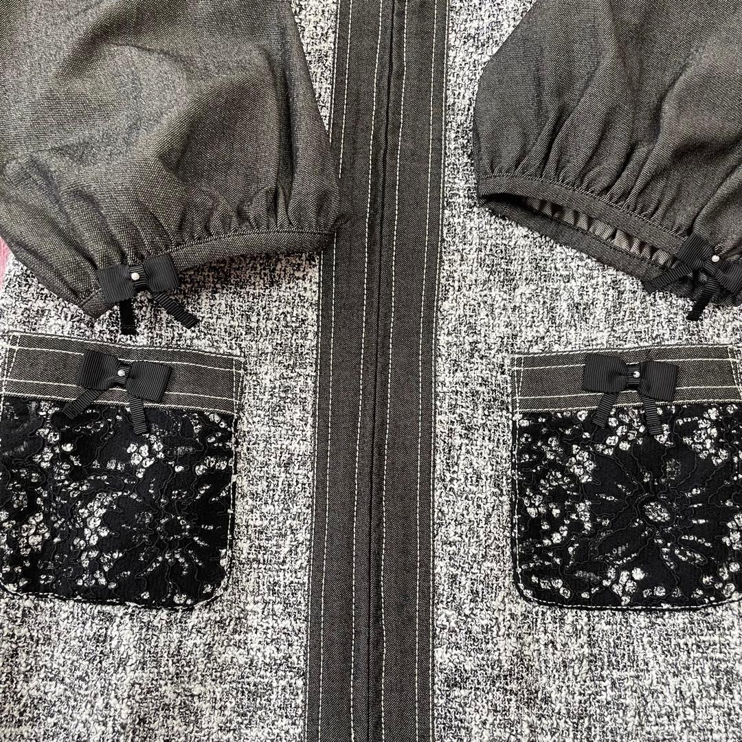 スーパービューティー【40/M相当】 デニム調×ツイード ドッキング